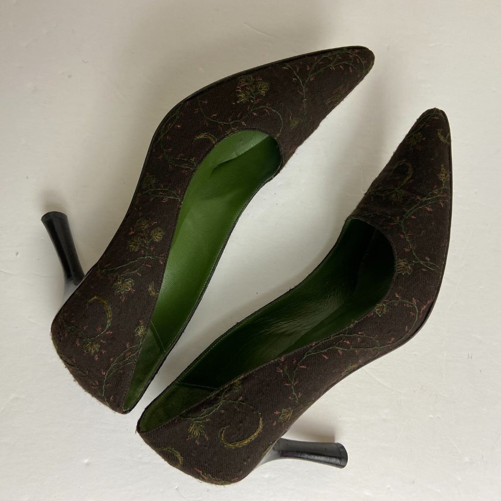Reed Evins Embroidered Pumps Heels Sz 10